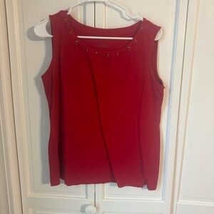 Talbots Red Tank Top with Grommet Details